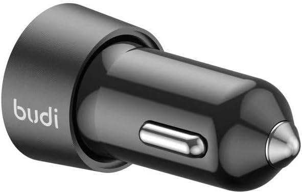 Budi Mini Car Charger PD 33W Fast Charger with 2 x USB-C Port and 1.2m 8Pin Cable