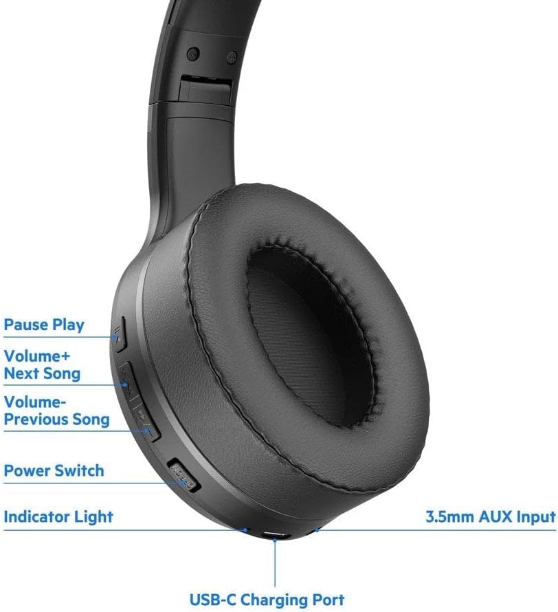 Budi Wireless Stereo Headphones Bluetooth 5.4 Foldable Built-in Microphone EP52B
