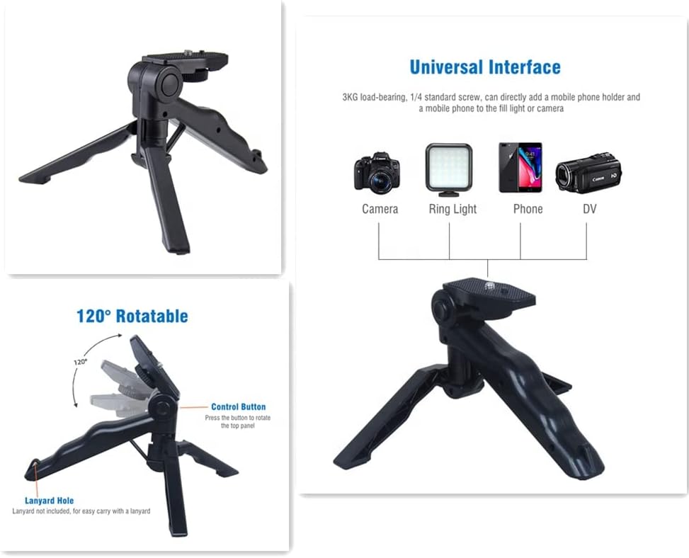 J&S Vlogging Kit with Smartphone Tripod, LED Light, Wireless Remote and Microphone, Portable Camera Phone Stand|suitable for vlog beginner|Smart phone video making kit.