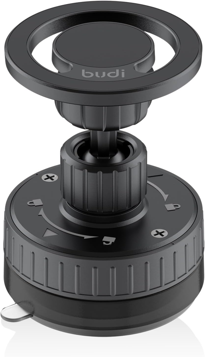 BUDI 2 in 1 Magnetic Universal Car Mount Rotation Base