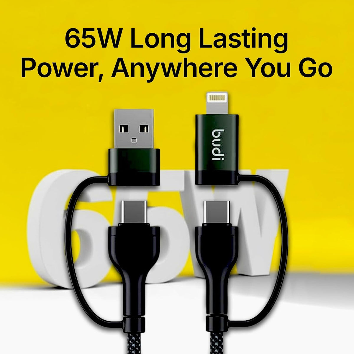 BUDI - PD 65W / 27W 4in1 Charge/Sync Cable - DC259ATTL2B