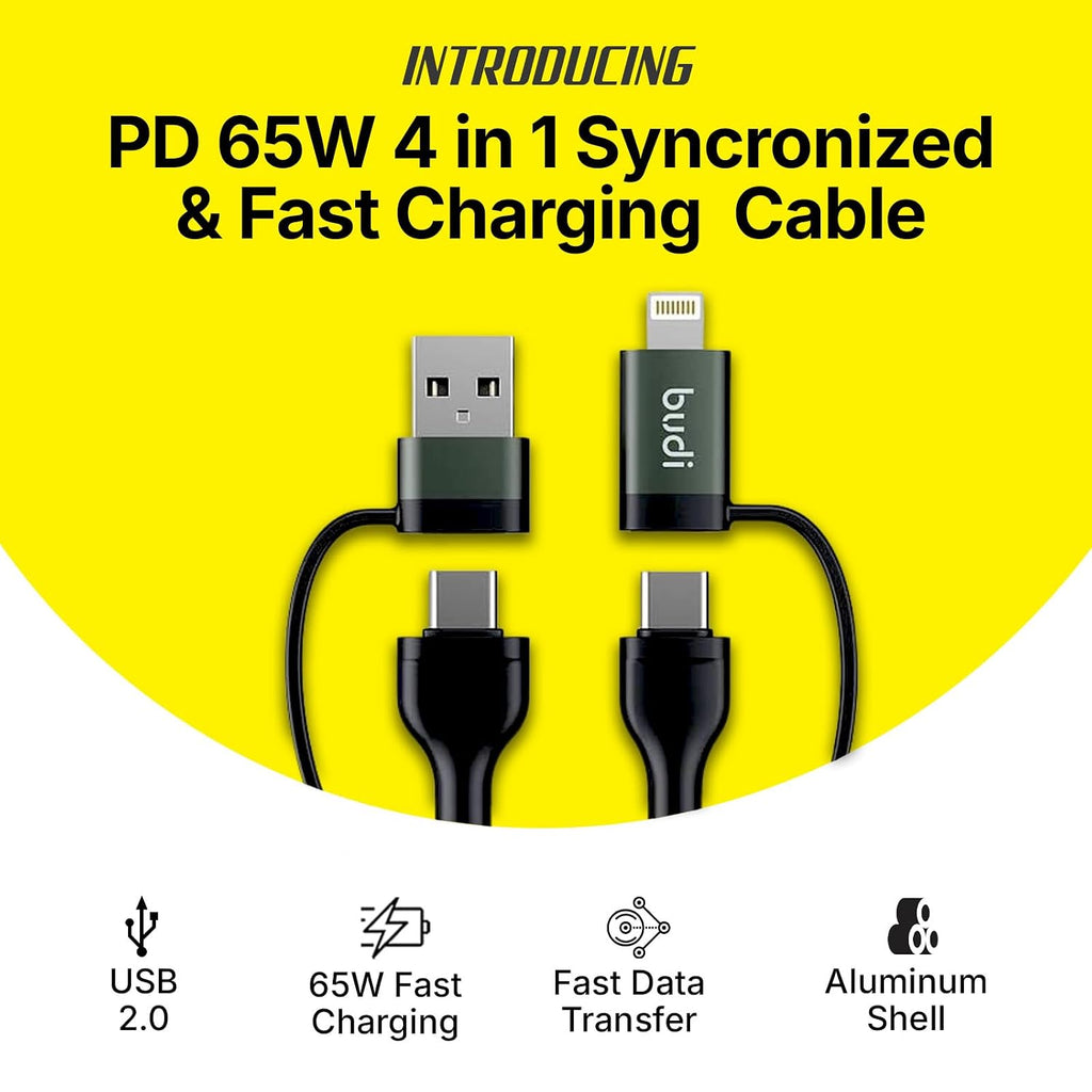 BUDI - PD 65W / 27W 4in1 Charge/Sync Cable - DC259ATTL2B
