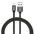 Budi 3 Meter Naylon Braided Fast Charge USB A to Lightning Charging Cable