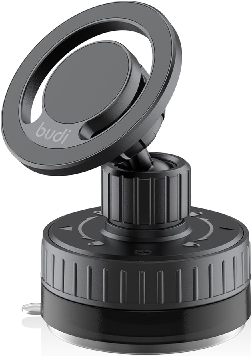 BUDI 2 in 1 Magnetic Universal Car Mount Rotation Base