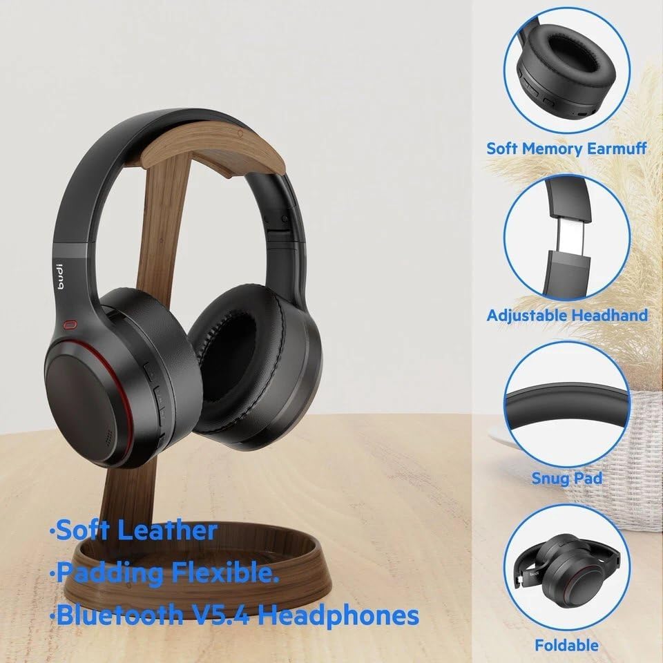 Budi Wireless Stereo Headphones Bluetooth 5.4 Foldable Built-in Microphone EP52B