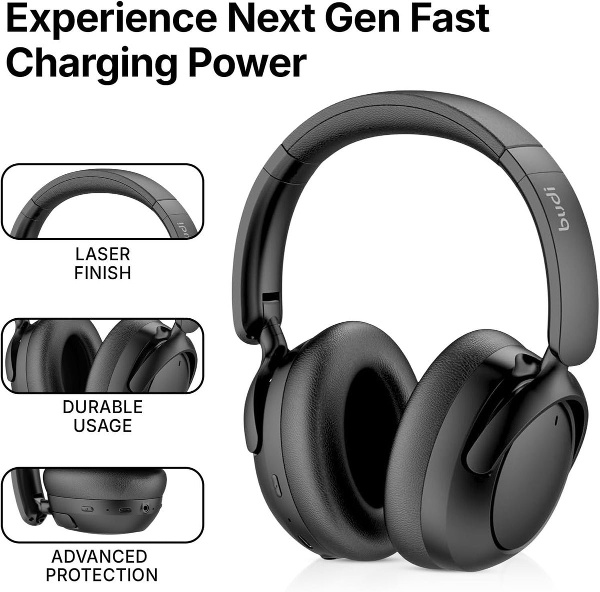 BUDI Wireless Noice Cancelling Stereo Earphones Black, EP51B