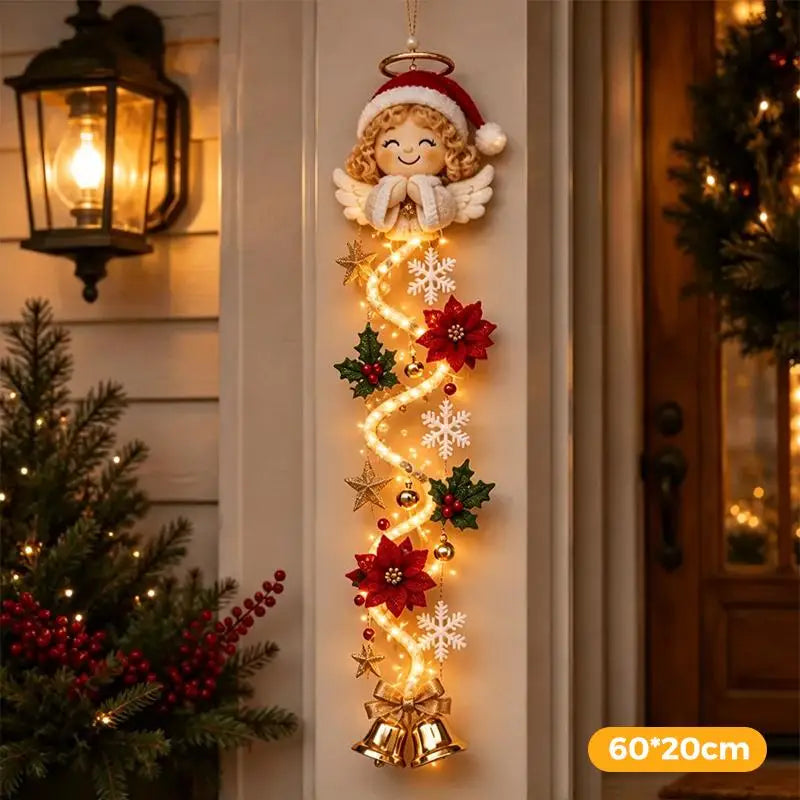 Christmas Magic Trail Wall Light-LED Glowing Christmas Scene Wall Decoration,Santa Sleigh Reindeer Hanging Decoration For Party